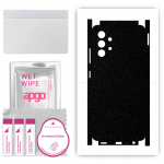 apgo Protective Skin Sticker for the back+sides compatible with Samsung Galaxy A32 4G, Full Wrap Film, Foil, Vinyl - Pattern Matte Black