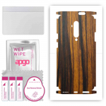 apgo Protective Skin Sticker for the back+sides compatible with OnePlus 7T Pro, Full Wrap Film, Foil, Vinyl - Pattern Tigerwood