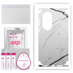 apgo Protective Skin Sticker for the back+sides compatible with Huawei P50, Full Wrap Film, Foil, Vinyl - Pattern White Marble