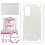 apgo Protective Skin Sticker for the back+sides compatible with Samsung Galaxy F23, Full Wrap Film, Foil, Vinyl - Pattern White Fabric