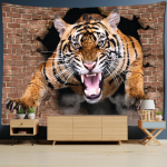 Ps&uuml;hhedeelne Tiigri Gobel&auml;&auml;n Seinale Riputatav Boho Hipi Tapestry Kunst Esteetiline Tuba Kodu Dekoratsioon Taustakangas 400x220cm