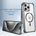 Magsafe'i magnetiliste juhtmevabade laadimis&uuml;mbriste jaoks iPhone 15 14 13 12 Pro Max Samsung S22 S23 S24 Plus Ultra HD l&auml;bipaistev k&otilde;va kate iPhone 12 must