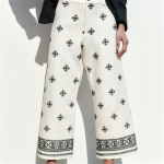 Vintage Naiste Lahtised Boho Linasest P&uuml;ksid Suvine Mood Daamide Puhkuse Pehme Tikandiga P&uuml;ksid Naiste Vabaaja Alaosad &Scaron;ikk L valge