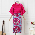 VONDA Naiste suure kujuga kraega, pikkade varrukatega, tr&uuml;kitud &uuml;la- ja seeliku&uuml;likonnad M Heleroosa