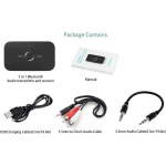 AUX Bluetooth 5.0 adapteri saatja vastuv&otilde;tja teleri jaoks 2-&uuml;hes heliadapter koos Aux 3,5 Mm RCA madala latentsusega ja k&otilde;rglahutusega teleri arvuti k&otilde;rvaklappide jaoks jne. 5.8x9.7x0.82cm