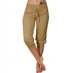 P&uuml;ksid naistele Suvised vabaaja n&ouml;&ouml;riga elastsed taskutega v&ouml;&ouml;p&uuml;ksid XXL khaki