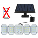 3000LM v&auml;listingimustes kasutatav LED p&auml;ikesevalgusti 300 LED-i liikumisanduri kaugjuhtimispuldiga seinalamp 3 režiimi veekindel t&auml;nava aiamaja p&auml;ikesevalgustuse jaoks 2500LM-Split