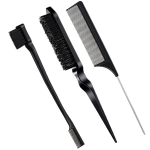 Kahepoolne Edge Control juuksekamm Juuksekujundusharja komplekt Kiusamiskammi tarvikud Slick Back Juuksehari meestele Naistele