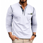 Meeste Fit pikkade varrukatega Henley s&auml;rgid Stretch aluspesu vabaaja &uuml;laosad, n&ouml;&ouml;bid, hingavad spordis&auml;rgid, sportlikud treeningud, niiskust &auml;rajuhtivad T-s&auml;rgid S