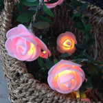 6M LED Solar Fairy Lights String Outdoor Party Garden Ivy Leaf Light Lamp 1M roosa