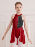 Lastele, t&uuml;drukutele, iluuisutamiskleit, varrukateta kivist rulluisukleit, v&otilde;imlemiskleit, balletist l&uuml;&uuml;riline tantsukost&uuml;&uuml;m 5-6 Years burgundiapunane