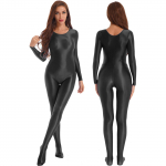 Naiste l&auml;ikiv pikkade varrukatega kombinesoon Solid Stretch Full Bodysuit Rompers Clubwear M must