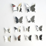 Kleebised 12 tk/komplekt Moodne 3D peegel Akr&uuml;&uuml;l liblikas Kodukaunistus DIY Art seinakleebised roheline