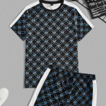 Manfinity Homme Men Letter Graphic Contrast k&uuml;lje&otilde;mblusega t-p&uuml;ksid ja l&uuml;hikesed p&uuml;ksid S