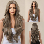 S&uuml;nteetilisest juuksejoonest valmistatud pitsparukad Blondid, pika kehaga, laineline Cosplay parukas Keskosa Natural Wave Party Lolita pitsilised naiste parukad