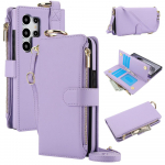 Crossbody Wallet telefoni&uuml;mbris Samsung Galaxy S23 S21 FE S24 S22 Plus Note 20 Ultra A13 A14 A15 A52 A52S A53 A54 A55 A72 A73 5G jaoks Galaxy S23 Ultra lilla
