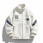 Talvine ka&scaron;miirist kaelusega jakk T&auml;nava meeste retro soe paks puuvillase polsterdatud jope M valge