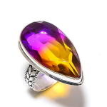 Tourmaline Gemstone Handmade 925 Sterling Silver Gift Jewelry Ring Size 7 t0l54