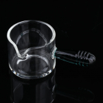 Elegantsed klaasist espressotassid m&otilde;&otilde;tmisega kodubaristadele green handle and S