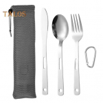 Roostevabast terasest lauan&otilde;ude komplekt L&otilde;ikekahvli lusikas koos kandekotiga BPA-vaba roostekindlad korduvkasutatavad s&ouml;&ouml;gin&otilde;ud kodukooli v&auml;lipikniku jaoks h&otilde;be