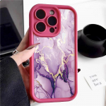 iPhone 16 15 14 Pro Max 13 Pro 12 Mini 11 XR XS jaoks p&otilde;rutuskindel marmormustriga matt TPU pehme kate iPhone 16 Pro lilla