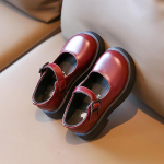 Kevad-s&uuml;gis Laste nahast kingad Mitmek&uuml;lgsed Lastele T&uuml;drukutele P&otilde;hjuslikud &uuml;ksikud kingad Mood Korea stiilis printsess Mary Jane kingad 33 veinipunane v&auml;rv