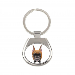 Boxer, German Boxer I - geometric keychain with a photo and the inscription Art-Dog