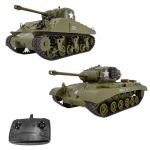 2 tk 2,4 GHz kaugjuhtimispuldiga s&otilde;jav&auml;e veoauto kaugjuhtimispuldiga tank Kaugjuhitav tanks&otilde;iduk koos armee roheline v&auml;rv