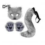 1 komplekt Cosplay Fake Fox Tail Labakindad Maskikomplekt Pehme udune pl&uuml;&uuml;sist reguleeritav v&ouml;&ouml;&uuml;mberm&otilde;&otilde;t libisemisvastane Performance Club Dance Paty Kost&uuml;&uuml;mid Rekvisiidid hall