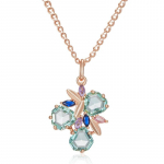 Geomeetriline heleroheline tsirkoonist suur ripats kaelakee naistele Klassikaline topelt &otilde;&otilde;nes kuldkett luksuslikud ehted