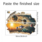 Fun-L075 Purunenud seinaplaneet Universum Magamistuba Elutoa Taust Maastikukujundus Dekoratiivsed seinakleebised 39*98CM*2PCS/fun-L075