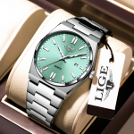 LIGE Uus meeskell Luksuslik &auml;rikalender Spordikvartskell Helendavad veekindlad roostevabast terasest k&auml;ekellad meestele