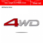 3D 4WD metallist autokleebised &ndash; kolmem&otilde;&otilde;tmelise disaini ja nelikveo logoga dekoratiivsed kleebised modifitseeritud autodele.