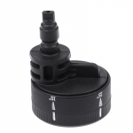 Plastikust 5-&uuml;hes reguleeritav otsik 1/4-tollise k&otilde;rgsurve juhtmeta pesuri veep&uuml;stoli osade voolikuotsiku jaoks must