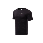 Li Ning Jooksusari Helkurlogo Kiiresti kuivav Kitsas l&otilde;ige Spordis&auml;rk &Uuml;mmarguse kaelusega L&uuml;hikeste varrukatega Meeste Topid Must ATSR073-5 S black