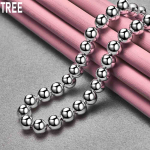 925 Sterling h&otilde;be 8mm sileda helmega kaelakee Moodsad pulmaehted 45CM