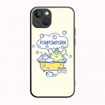 B-46 PomPomPurin Must &uuml;mbris Redmi 10A 10C 12C 13C 9A 9C 9T A3X Note 10 9 9S 10S iPhone 11 12 13 14 15 16 X XS Pro Max Mini 7 8 Plus XR jaoks Redmi 13 4G geliotroop