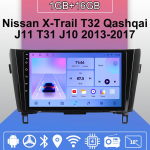 Android Carplay autoraadio Nissan X-Trail T32 Qashqai 2013-2017 multimeediumipleieri peakomplekt Stereo GPS-navigatsioon BT WIFI 2+32GB 1+16GB