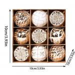 Christmas ball decorations 9-pack shatterproof Christmas hanging balls golden Christmas balls for holiday wedding decorations