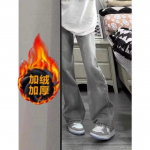 Hong Kong Trend Meeste Suvine Uus Sirge S&auml;&auml;rega Personaliseeritud Kirjaga Džinsid Hip-Hop Ins Trendikad High Street Trendikad Huligaani V&auml;limusega P&uuml;ksid S