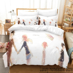 3D-prinditud anime A Silent Voice Voodipesukomplekt Poistele T&uuml;drukutele &Uuml;he- v&otilde;i Kahekohaline Twin Queen King Suurus Tekikate Padjap&uuml;&uuml;r Voodi poisid T&auml;iskasvanud EU Single 135x200cm beige