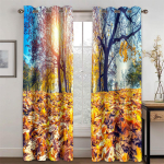 S&uuml;gismaastik Metsa ja Vahtralehega Tasuta Kohaletoimetamine 2 t&uuml;kki &Otilde;huke Varjutav Aknakardin Elutoa Magamistoa Dekoratsioon Konks 100W130H(CM)40x51in&Grommet Top blue