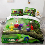 Uued 3D m&auml;ngu PIKMIN voodipesukomplektid Tekk Voodikate Voodikott Padjap&uuml;&uuml;ride komplektid Laste T&auml;iskasvanute Suurus Kodutekstiilid EU Single 135x200cm