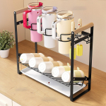 Water Bottle Shelf Cup Holder Sturdy Easy to Clean Installation Multi-purpose Organiser 3 Fixed