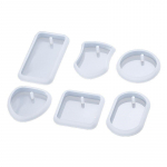 6tk DIY v&otilde;tmehoidja ripats Silikoonist vormikomplekt Kristall-epoks&uuml;vaigust vorm &uuml;mmargune ristk&uuml;lik ripatsid ehete valmistamine valuvormi 6pcs/set