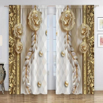 Spiraalillusioon Moodne Luksus Valgust Filtreerivad Kardinad Lille Teemaline Dekoratiivne 2 Paneeli &Otilde;hukesed Kardinad Magamistuppa Elutuppa 100W160H(CM)40x63in&Hook