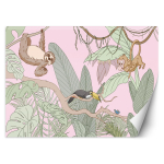 Tapeet Troopilised džungliloomad 100x70 roosa