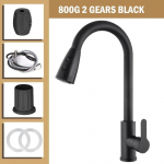 Harjatud nikliga k&ouml;&ouml;gisegisti, &uuml;he auguga v&auml;ljat&otilde;mmatav tila K&ouml;&ouml;givalamu segisti kraan Stream pihustipea kroom/must segisti kraan