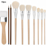 10 tk pintsel akr&uuml;&uuml;lmaalimiseks kitsekarvade &otilde;limaalipintslid akr&uuml;&uuml;li segamispintsel puidust k&auml;epidemega akvarell-n&auml;o kehakunsti keraamika jaoks 10pcs