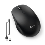 iClever Juhtmevaba Hiir Kahe Režiimiga Juhtmevaba Hiir Bluetooth Laetav Hiir Vaikne 7 Nupuga Nupud DPI Saab &Uuml;hendada 3 Seadet Korraga Windows iPad must
